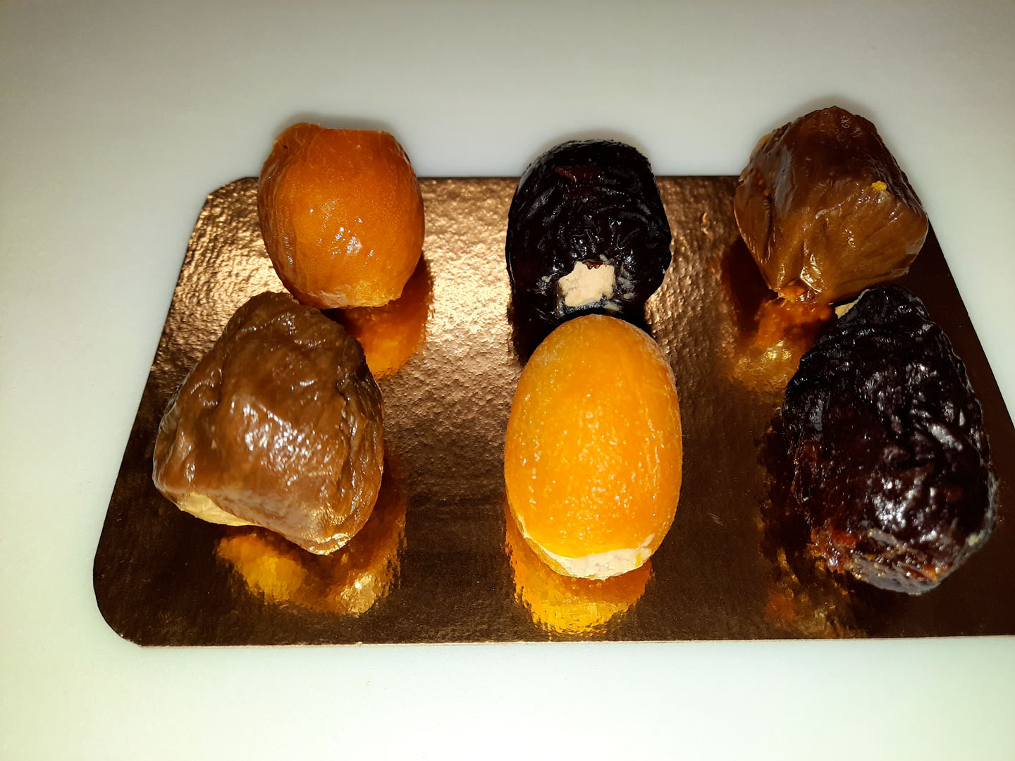 Fruits fourrés au foie gras
